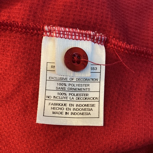 Nike Performance collared short-sleeved shirt. Size large, color red. - Picture 6 of 6